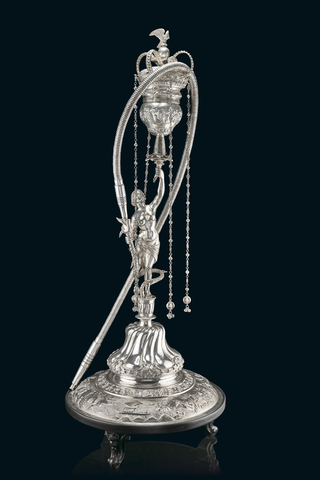 Silver Hookah with Pipe Stand Silverware Auction at AstaGuru